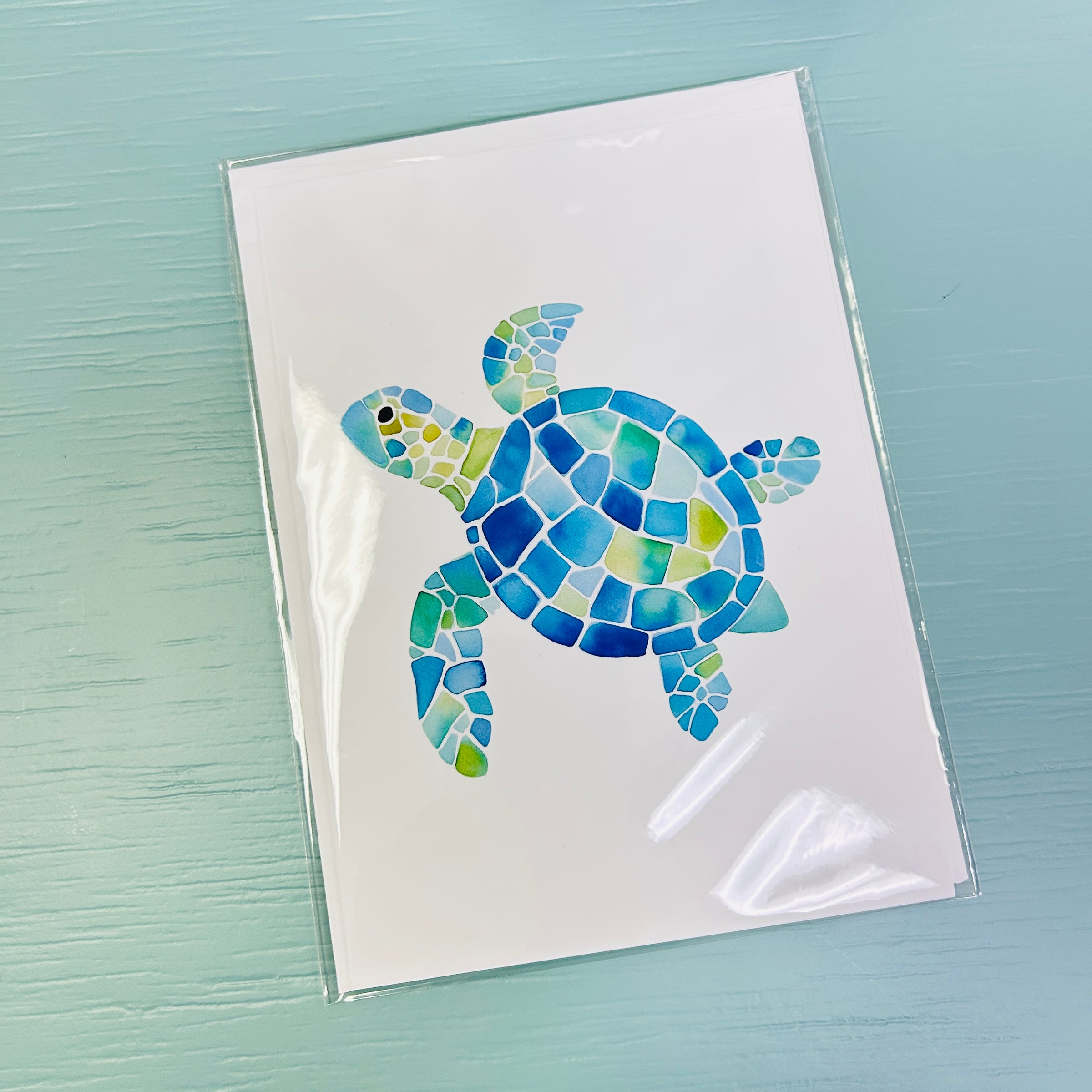 Assorted 5x7 Original Art Print Greeting Cards- Mosaic Sea Animals