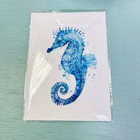 Assorted 5x7 Original Art Print Greeting Cards- Sea Horses