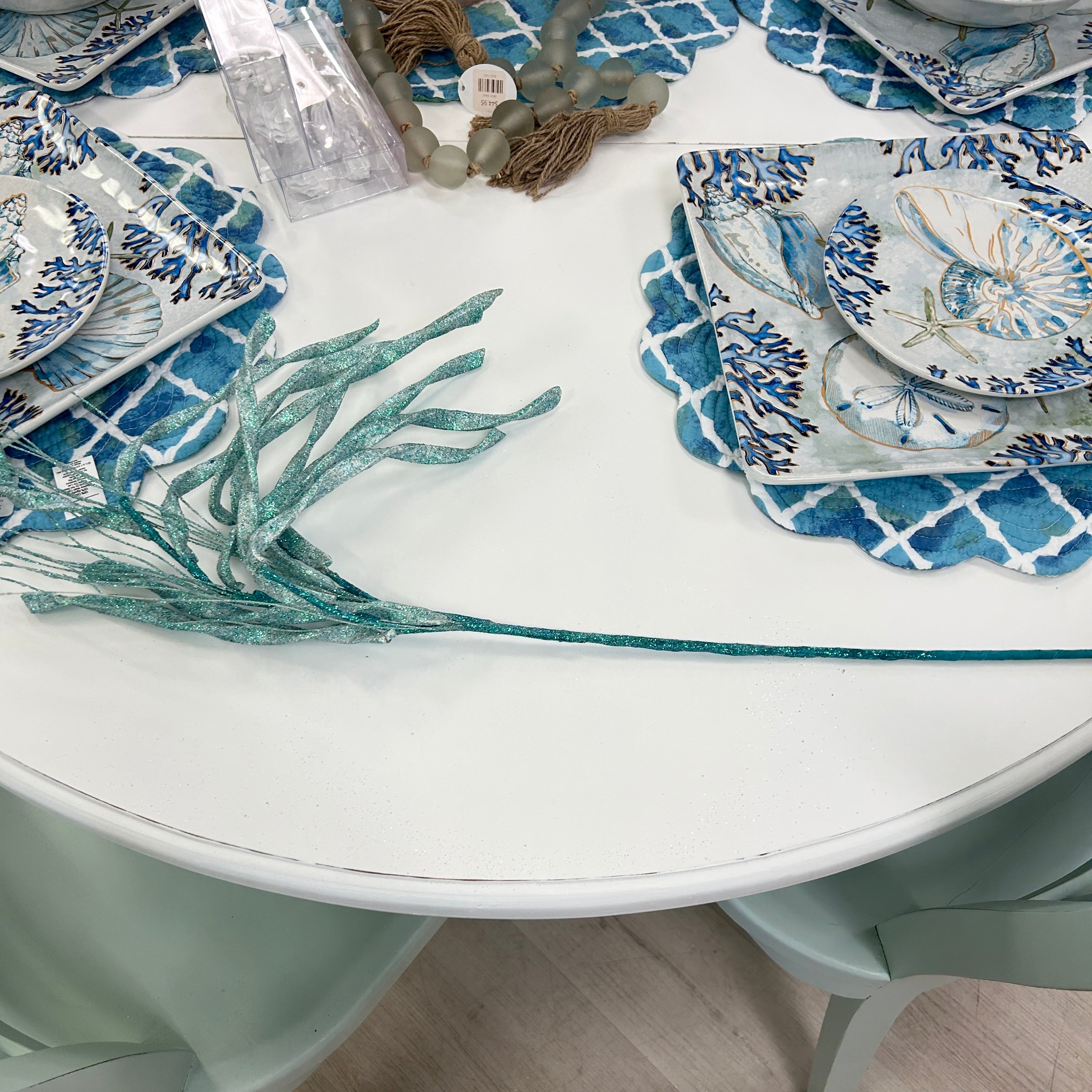 Sea Grass Teal Sprigs Decoration