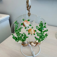 Assorted 6" Acrylic Coastal Suncatchers/Ornaments w/ Glass, Shells, Sand, & Resin
