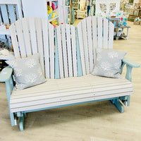 Poly Outdoor Furniture Fan Back Console Glider Sunshine & Sweet Peas Coastal Decor