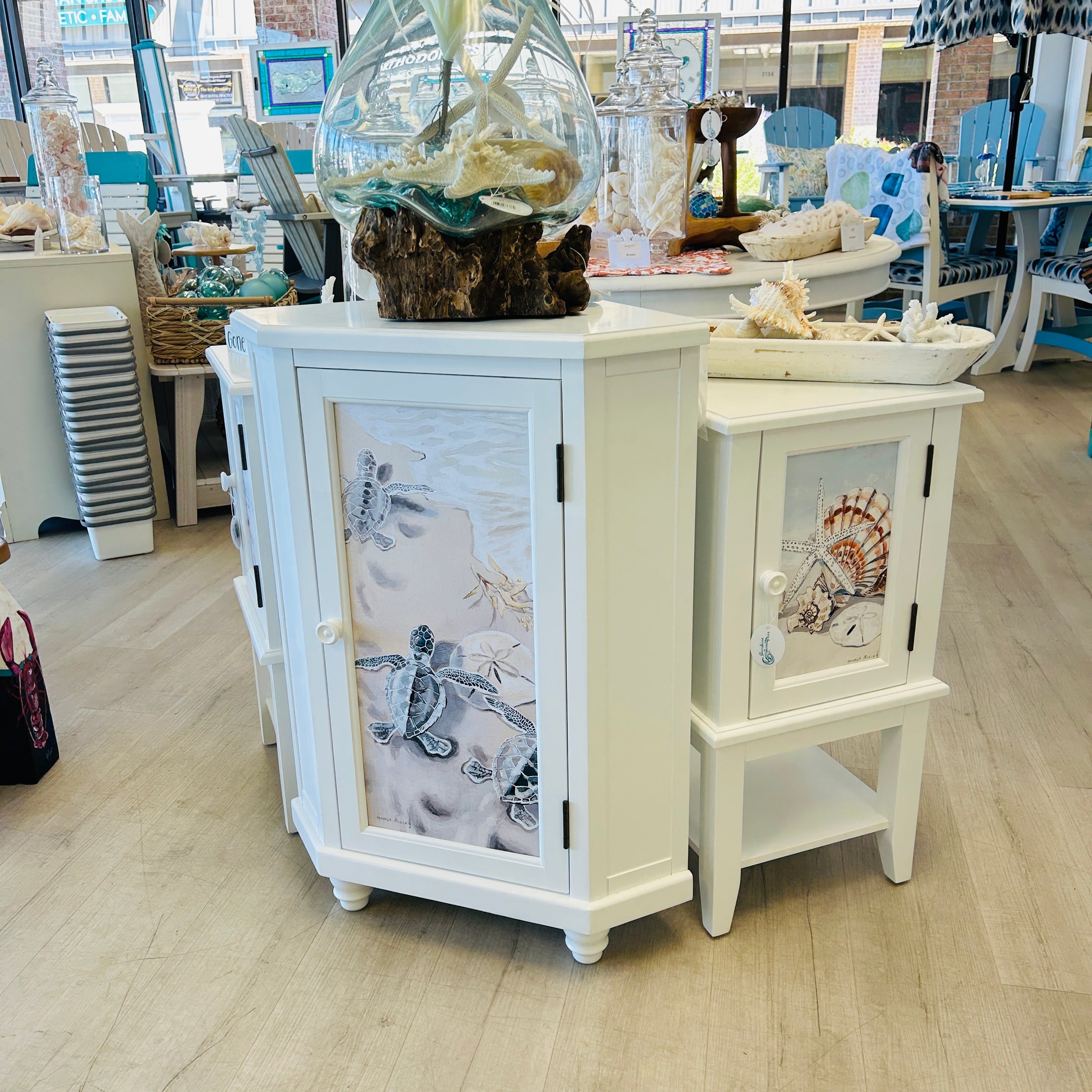 Coastal Accent Corner Cabinet w/ Anastasia Musick Artwork