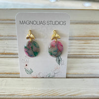 "Mermaid Scale" Polymer Clay and Resin Earrings Sunshine & Sweet Peas Coastal Decor