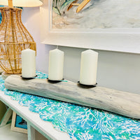 Large Driftwood Centerpiece w/ 3 Pillar Candles