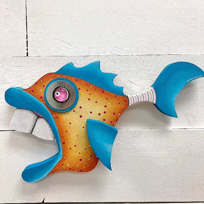 "Late Friyay” Funky Wooden Fish Sunshine & Sweet Peas Coastal Decor