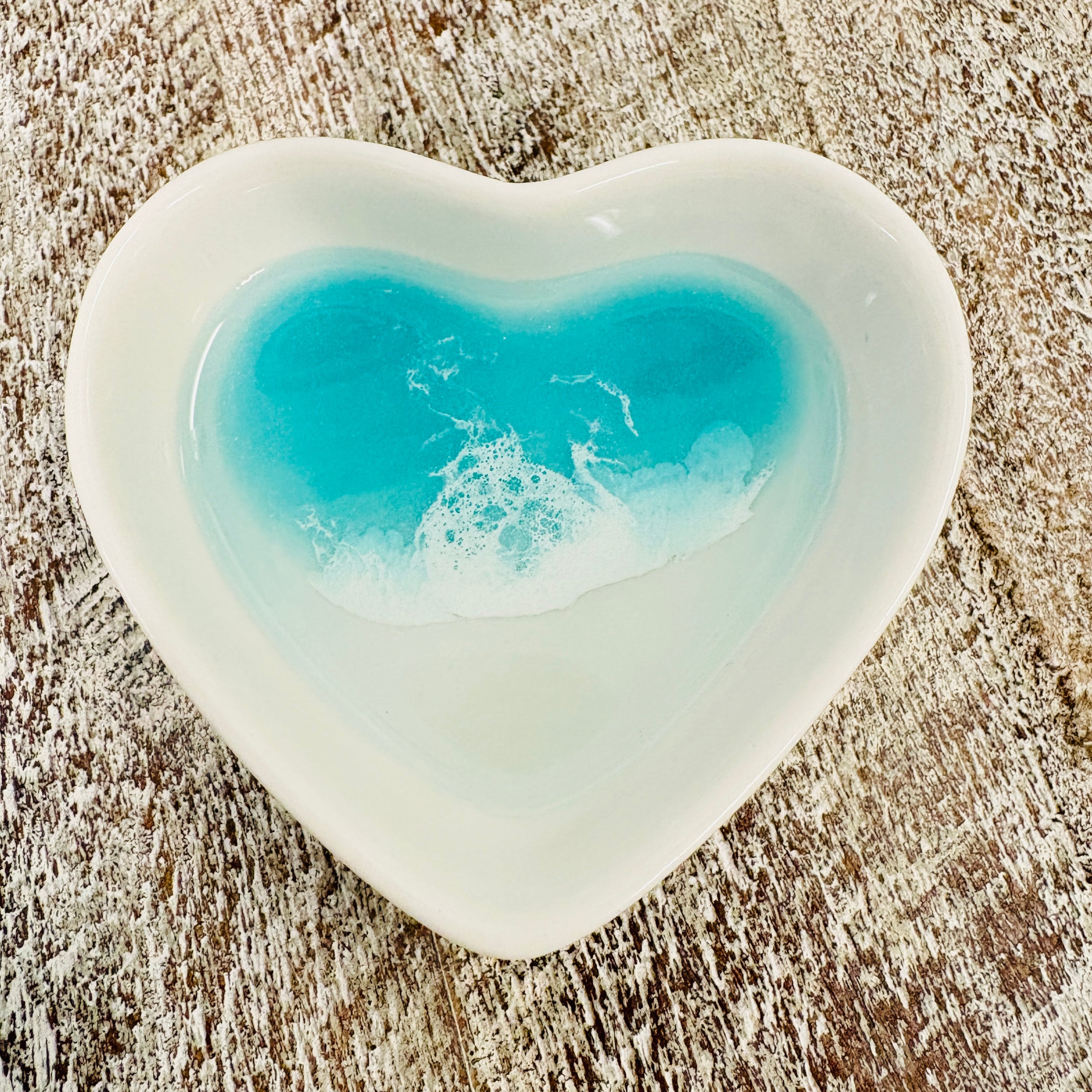 Assorted Resin Poured Heart Ring Dishes