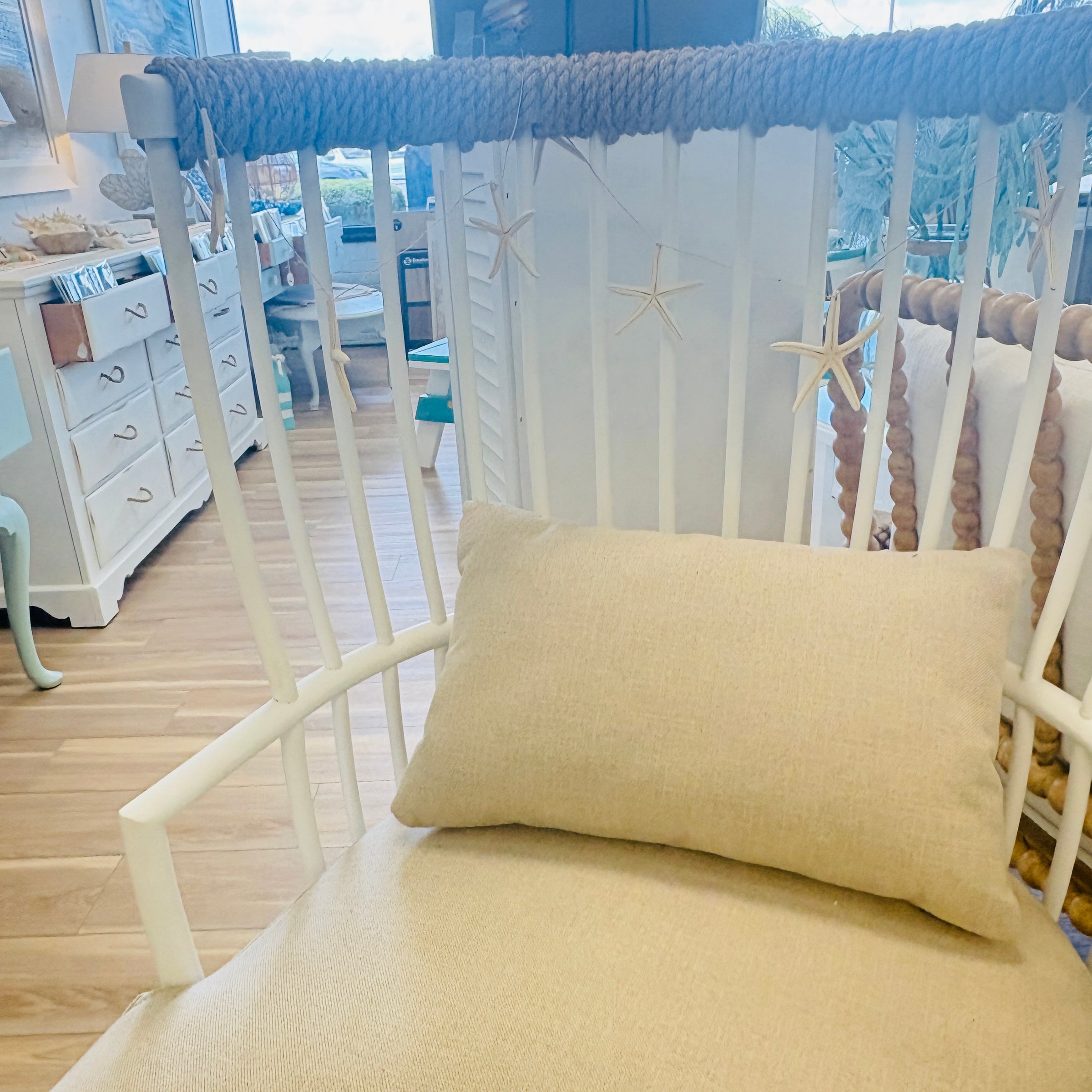 Winston Windsor Chair w/ Nautical Rope & Starfish Accents