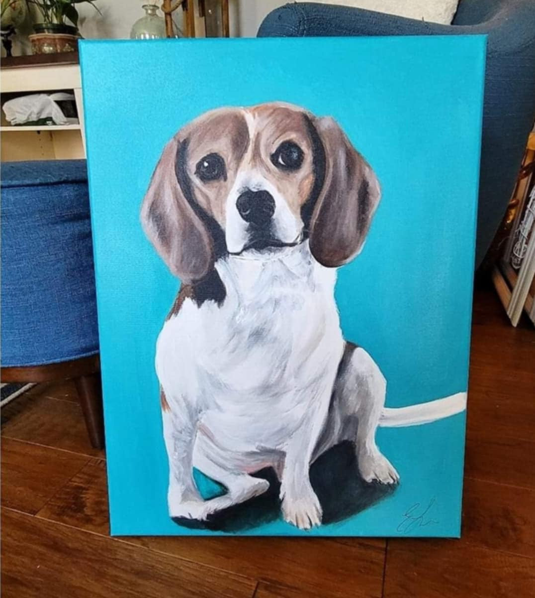 Custom Pet Portraits on Canvas w/Optional Embellishments Commission