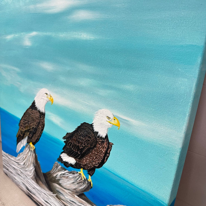Eagle Pair at the Shore Original Painting