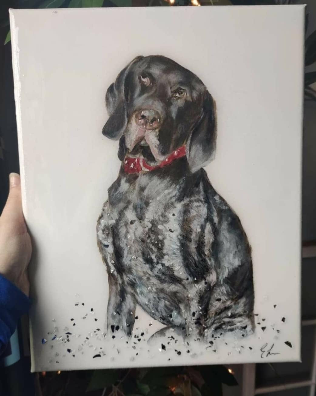 Custom Pet Portraits on Canvas w/Optional Embellishments Commission