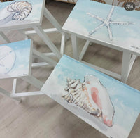 Coastal 24" Counter Stools w/ Anastasia Musick Artwork