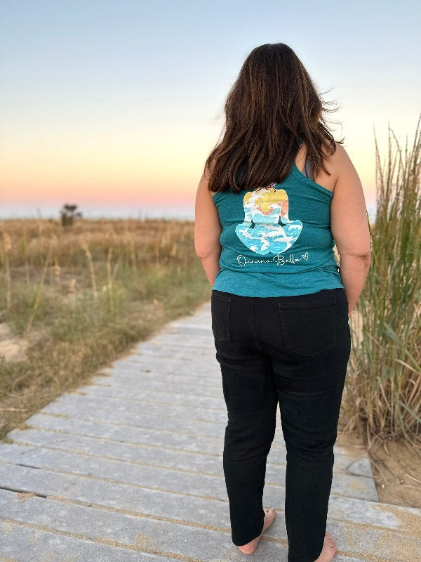 Oceana Bella Women's Racerback Fit Tank Top - Sunshine & Sweet Pea's Coastal Decor