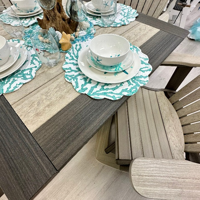 Birch on Coastal Gray Poly Outdoor Furniture Cafe Height Table Set - Sunshine & Sweet Pea's Coastal Decor