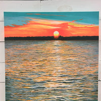Whale Tail at Sunset Painting Sunshine & Sweet Peas Coastal Decor