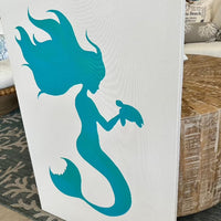 24"x 36" Original Mermaid Silhouette Paintings Sunshine & Sweet Peas Coastal Decor