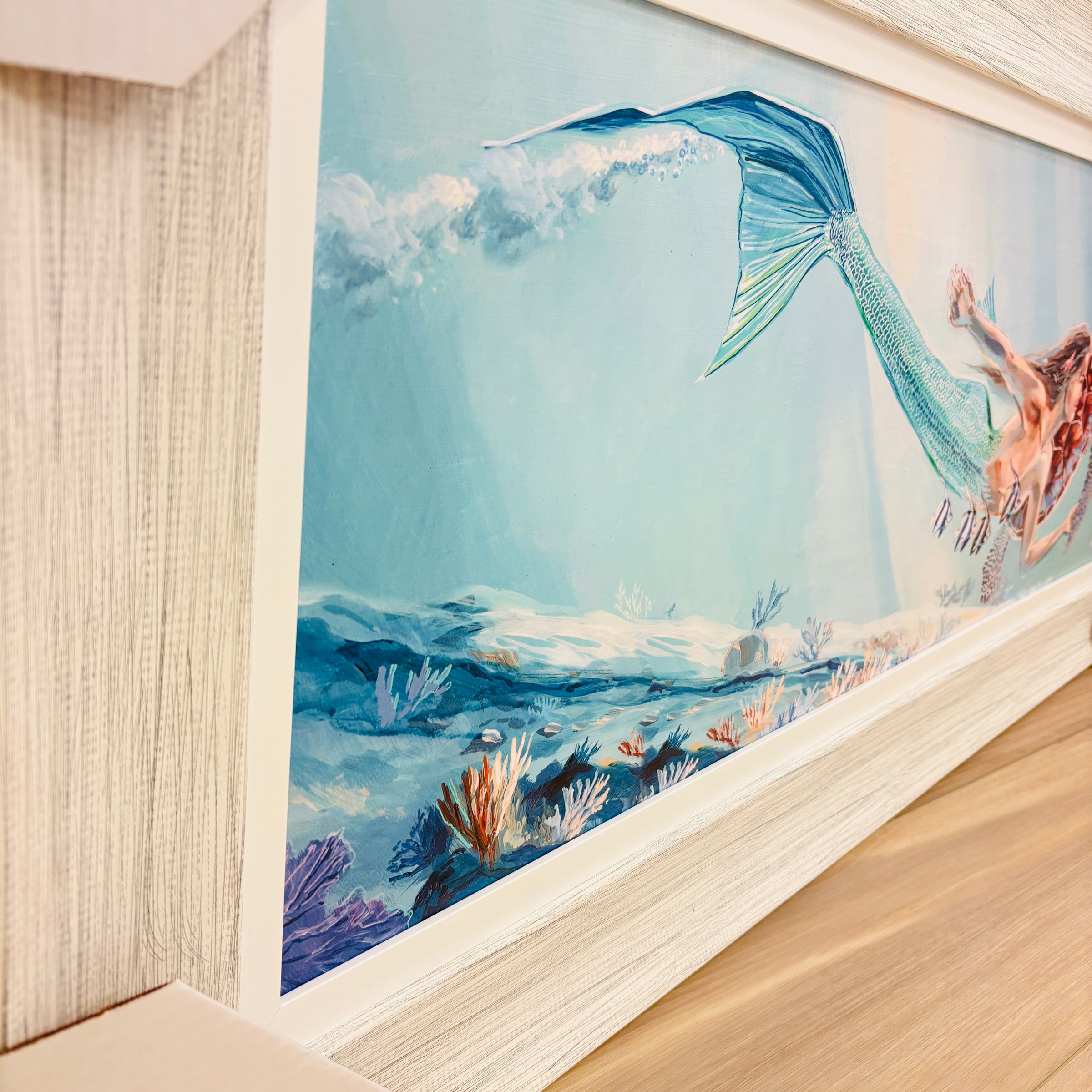 Mermaid & Sea Turtle Framed Print