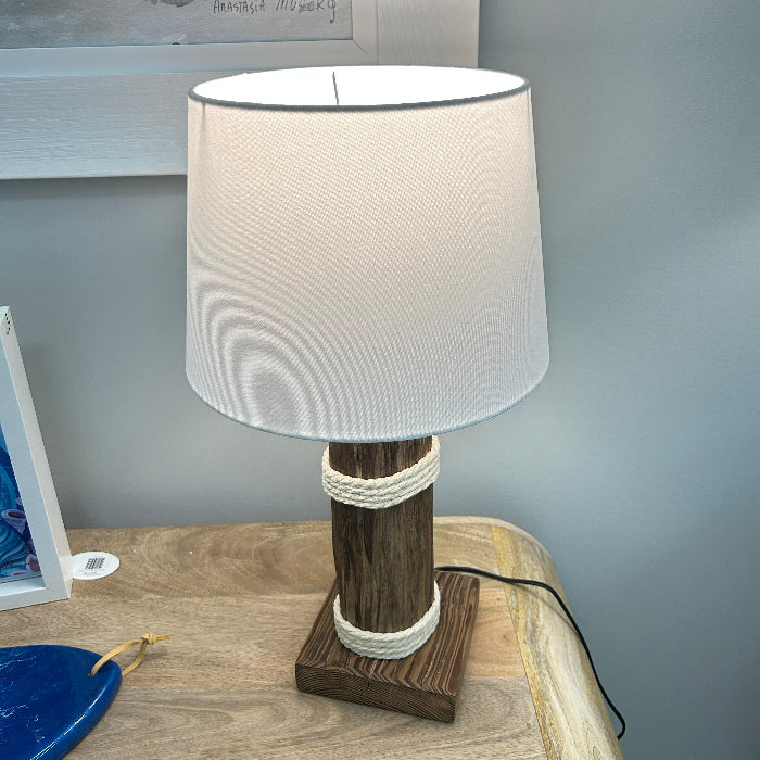 Driftwood and Rope Lamp