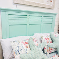 Coastal Sea Glass Headboard, Side rails, & Footboard- Queen