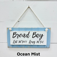 Custom Wooden Coordinate Signs - Sunshine & Sweet Pea's Coastal Decor