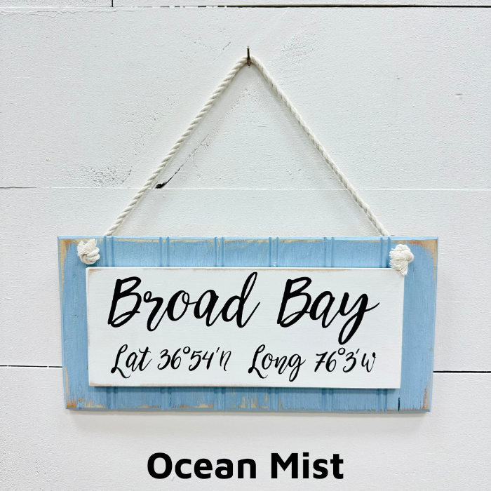 Custom Wooden Coordinate Signs - Sunshine & Sweet Pea's Coastal Decor
