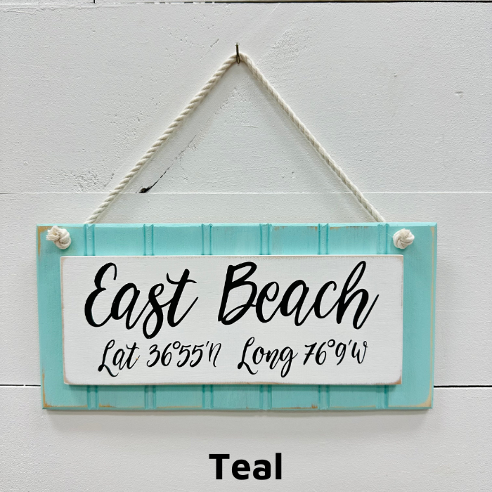 Custom Wooden Coordinate Signs - Sunshine & Sweet Pea's Coastal Decor