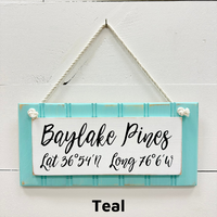 Custom Wooden Coordinate Signs - Sunshine & Sweet Pea's Coastal Decor