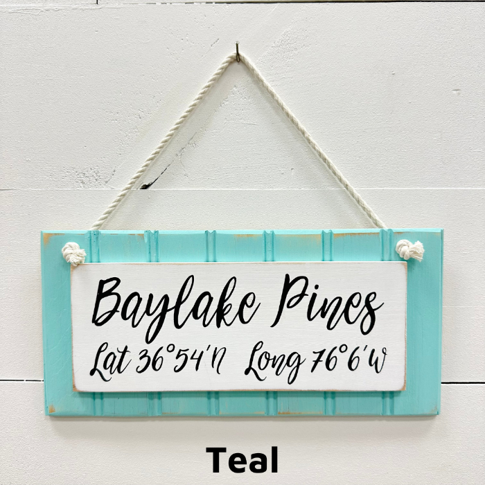 Custom Wooden Coordinate Signs - Sunshine & Sweet Pea's Coastal Decor