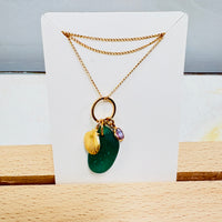 Sea Glass Drop Necklace- Large Chunk w/ Bail
