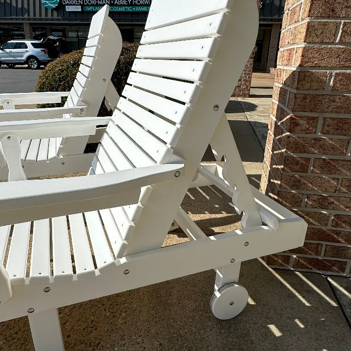 White Poly Outdoor Furniture Chaise Lounge Chair - Sunshine & Sweet Pea's Coastal Decor