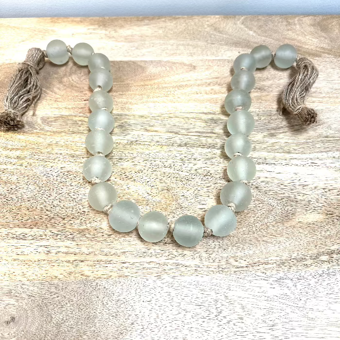 Glass Bead Garland w/ Tassels Sunshine & Sweet Peas Coastal Decor