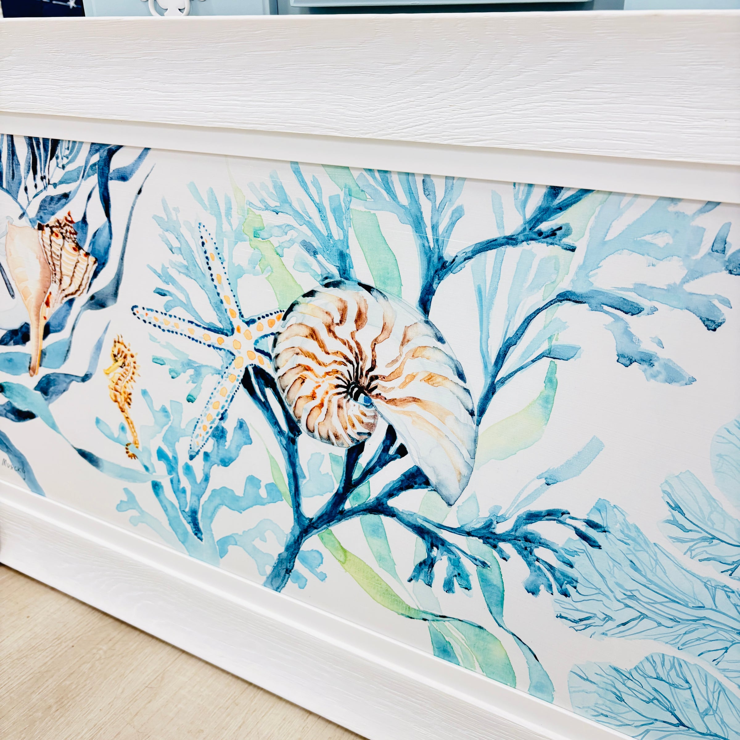 Seashell and Starfish Collage Framed Print