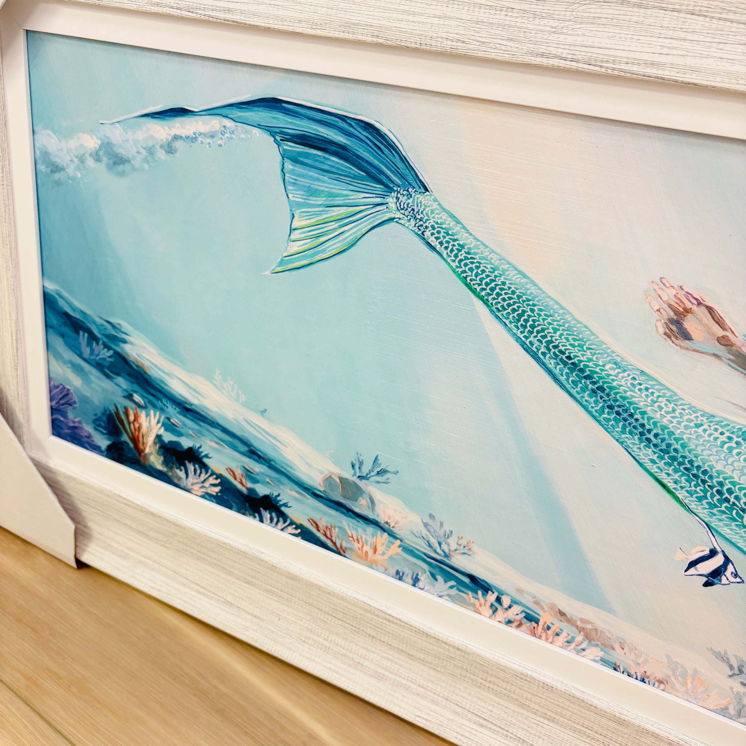 Mermaid & Sea Turtle Framed Print