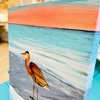 Heron and its Reflection on the Shore Original Painting