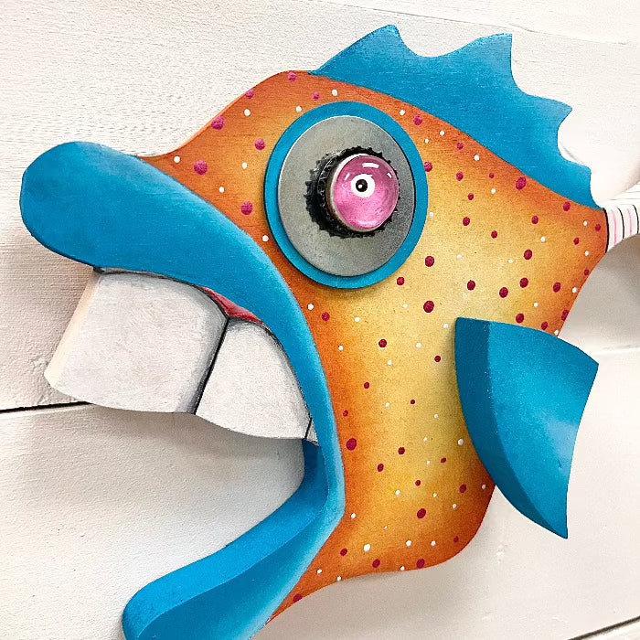 "Late Friyay” Funky Wooden Fish Sunshine & Sweet Peas Coastal Decor