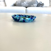Handmade Glass Soap Dish Sunshine & Sweet Peas Coastal Decor