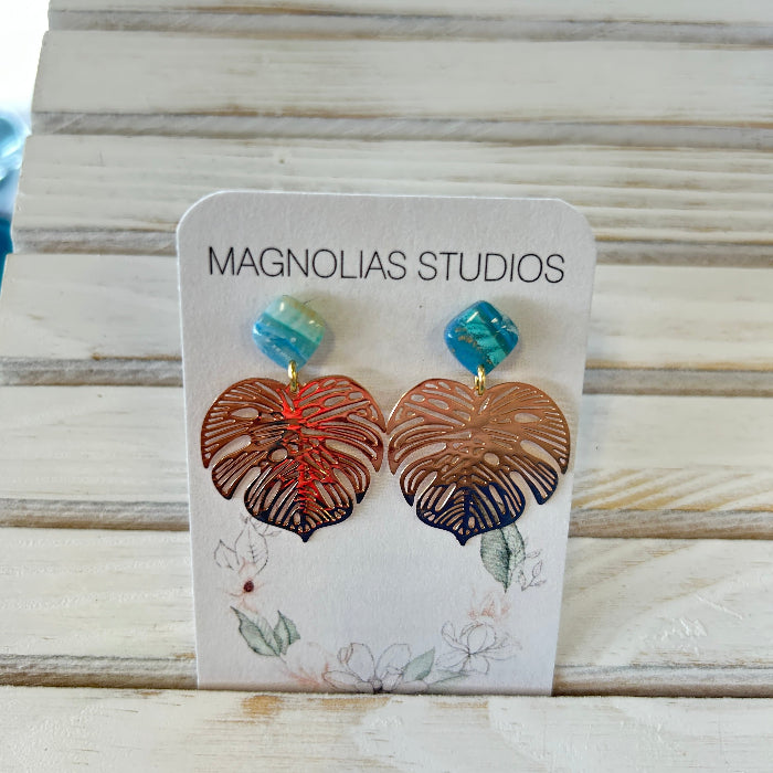Assorted Monstera Leaf Inspired Polymer Clay Earrings