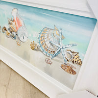 Seashell Beach Collage Framed Print
