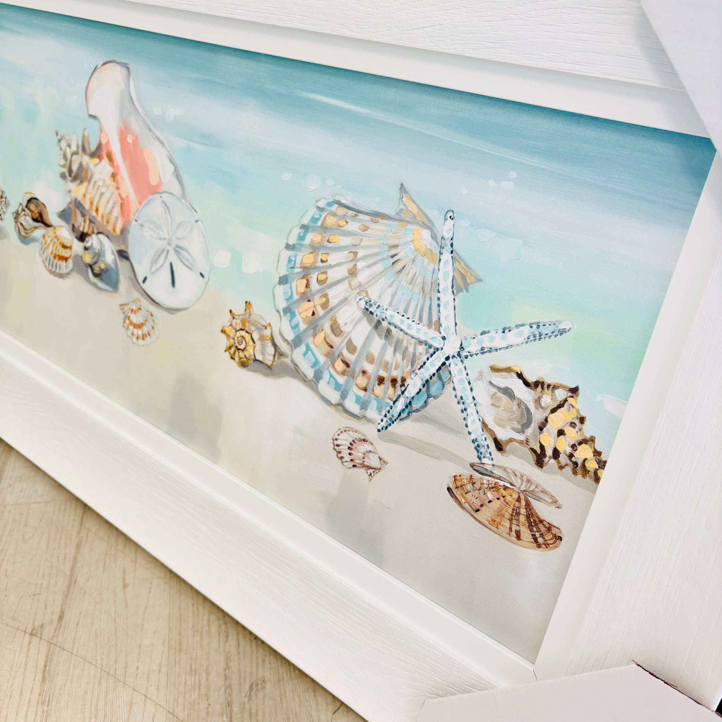 Seashell Beach Collage Framed Print