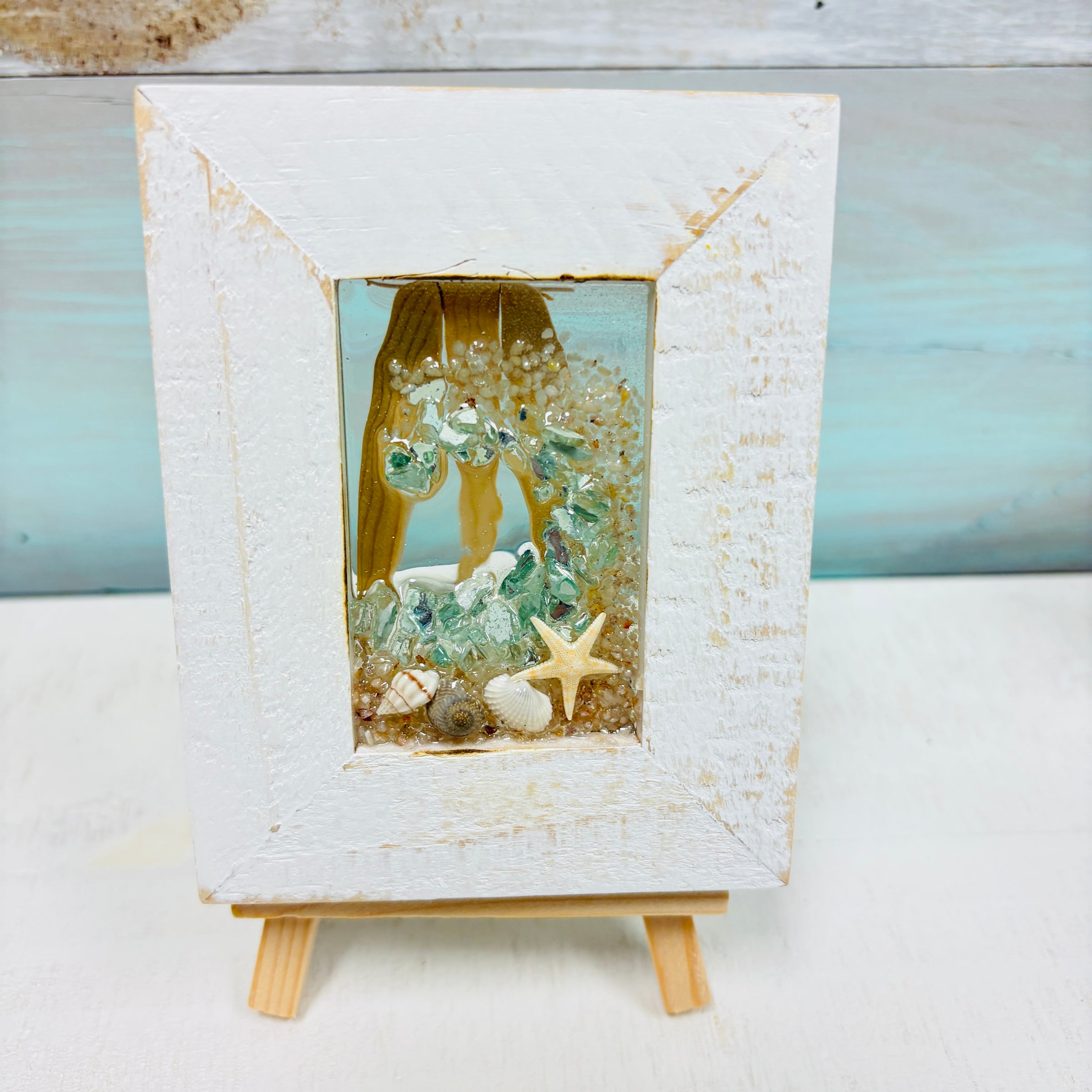 Assorted Mini Framed Resin Art w/ Wooden Easel