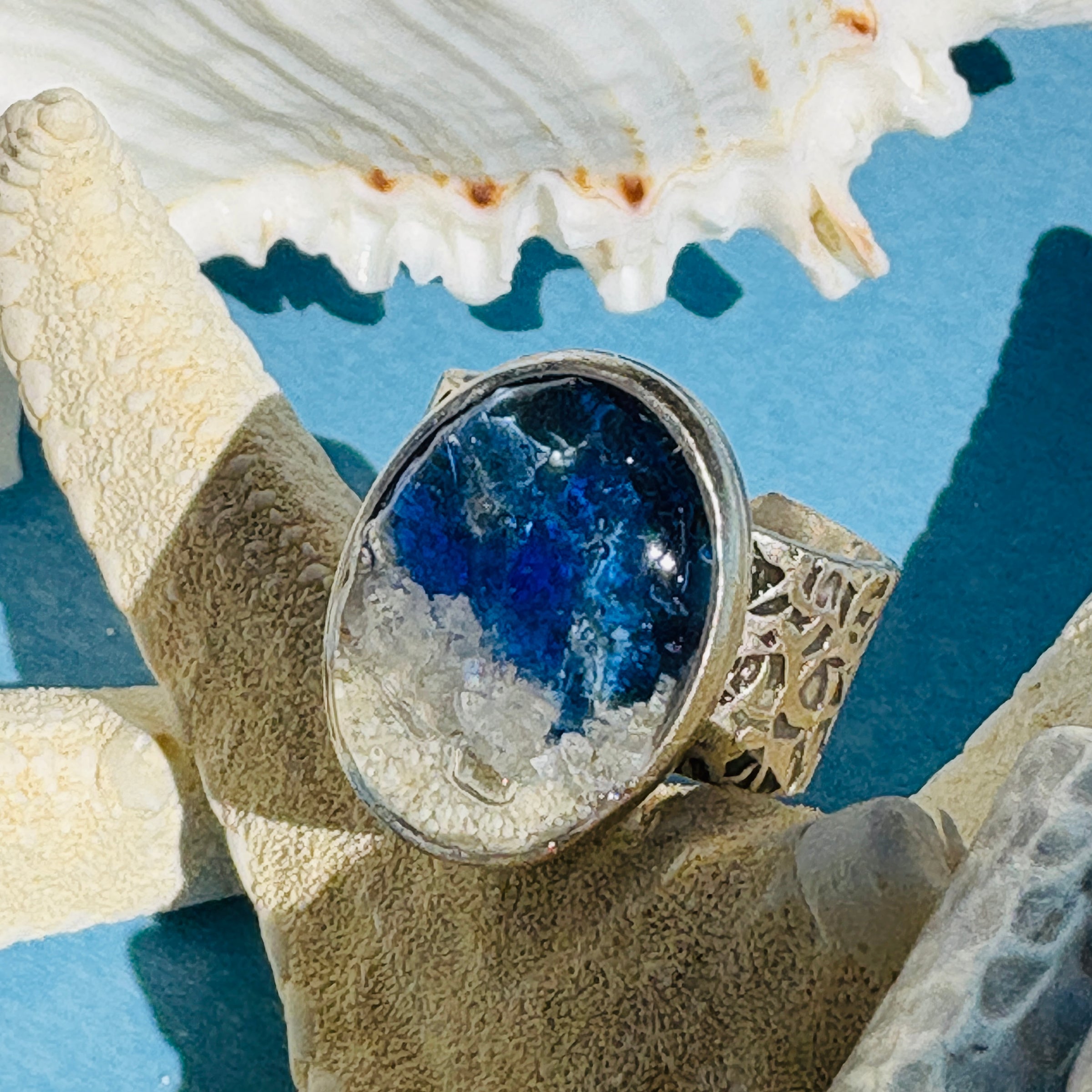 Assorted Artist Made Beach Resin Rings