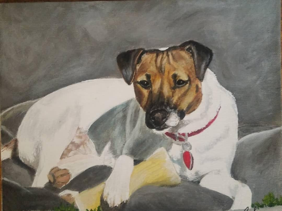 Custom Pet Portraits on Canvas w/Optional Embellishments Commission