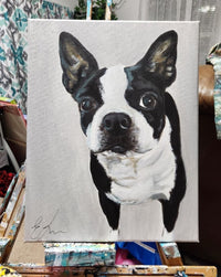 Custom Pet Portraits on Canvas w/Optional Embellishments Commission