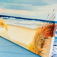 Shore with Grasses and Fence Original Artist Painting