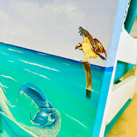 Original Mermaid Painting w/ Dolphins