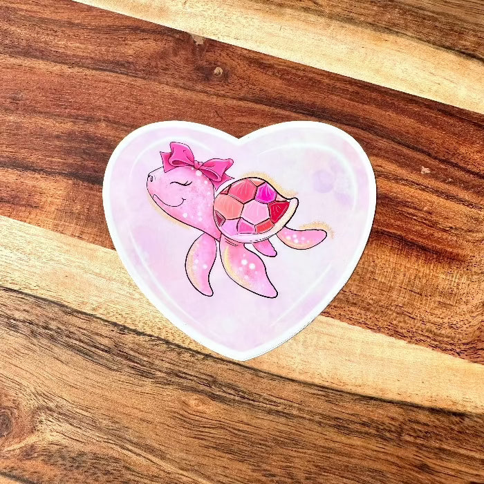 Pink Sea Turtle Weatherproof Sticker - Sunshine & Sweet Pea's Coastal Decor