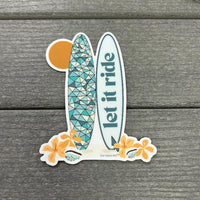 Surfboard Vinyl Stickers Sunshine & Sweet Peas Coastal Decor