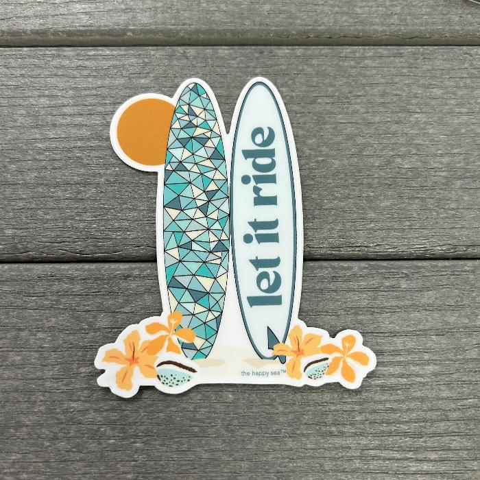 Surfboard Vinyl Stickers Sunshine & Sweet Peas Coastal Decor