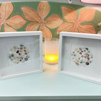 Sea Glass and Shells Shadow Box Art Sunshine & Sweet Peas Coastal Decor