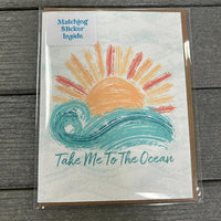 Assorted Greeting Cards w/Matching Stickers Sunshine & Sweet Peas Costal Decor