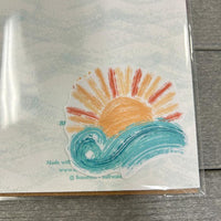 Assorted Greeting Cards w/Matching Stickers Sunshine & Sweet Peas Costal Decor